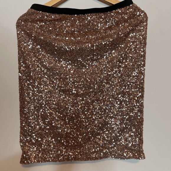 The Limited Champagne Sequin Holiday NYE Skirt Size M - Picture 4 of 8